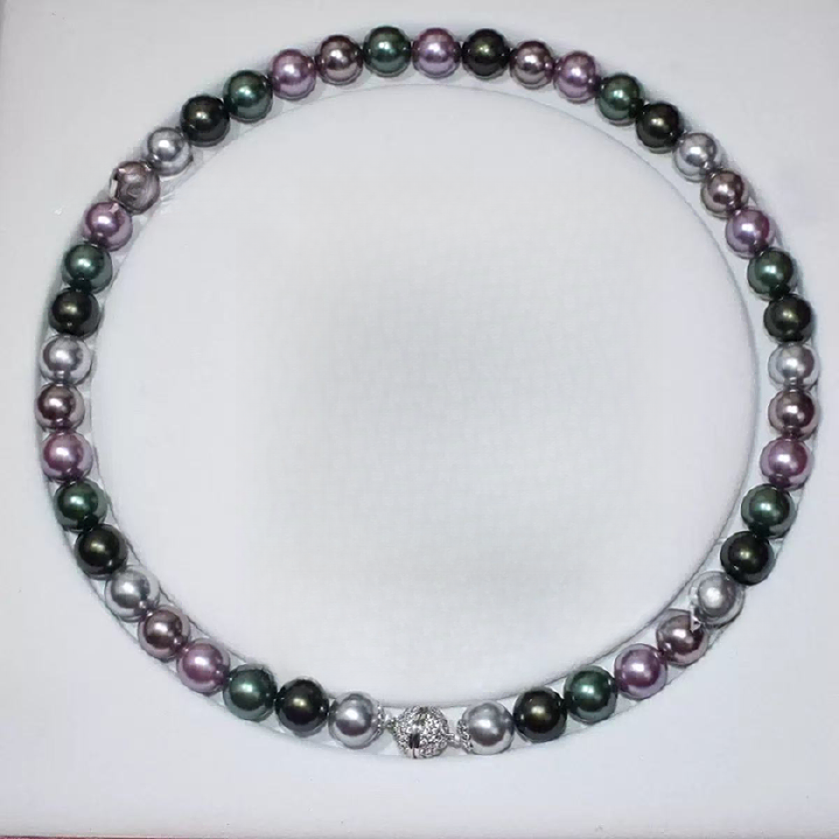 铜合金项链 铜合金项链 经典时尚正圆混彩莫兰迪色项链-B359