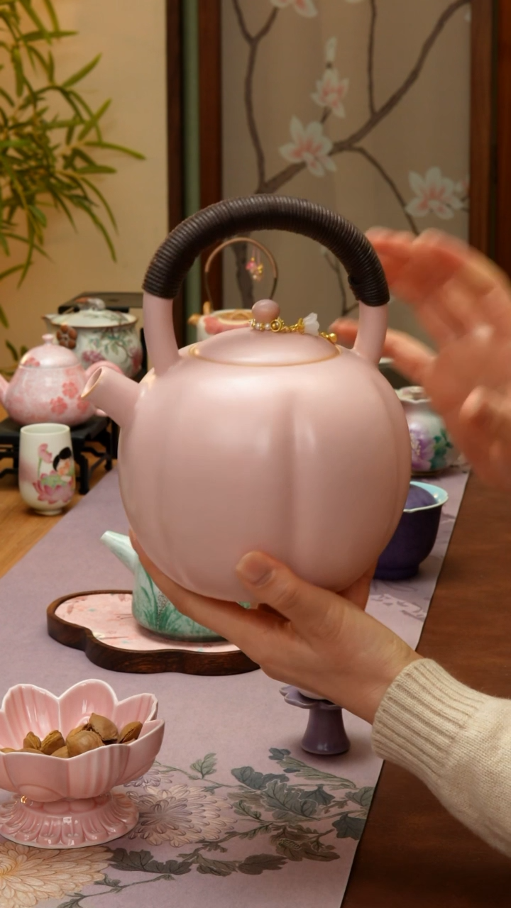 【闪购商品】【领丰茶具福力】南瓜大壶赠铃兰提溜