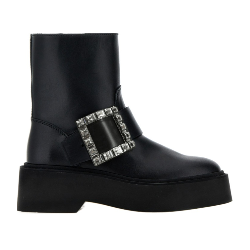 未使用 Roger Vivier/罗杰·维威耶 圆头短筒靴 黑色/36