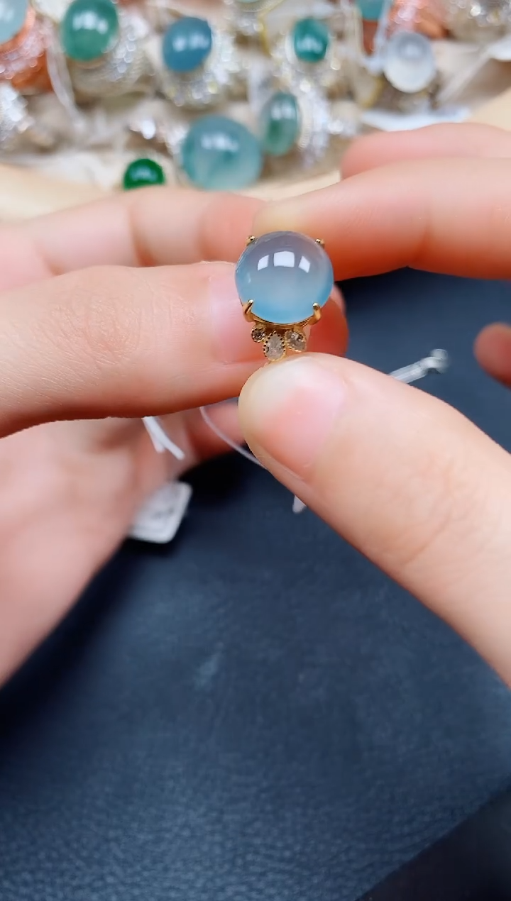 【闪购商品】翡翠戒指银S925镶嵌翡翠