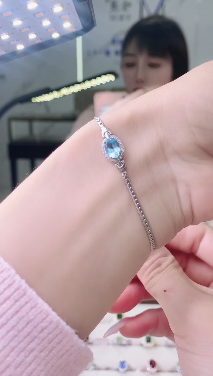 【闪购商品】托帕石手链银S925镶嵌38-6