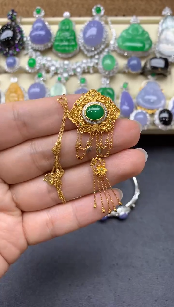 【闪购商品】翡翠颈饰18K金镶嵌574-中国好珍宝