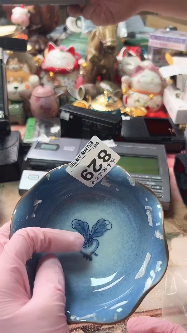 手工艺品琉璃Q*波浪造型瓷碗