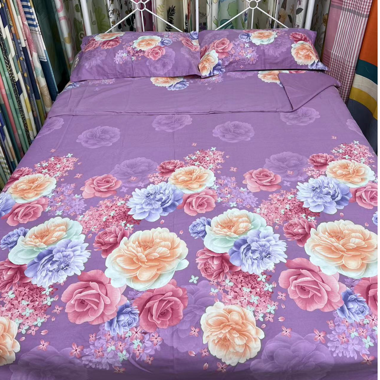 优选澳绒加厚柔软亲肤-[紫花]-双人被套