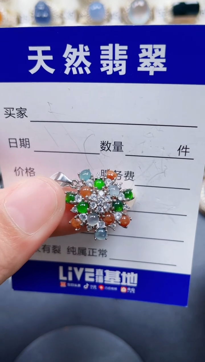 颈饰银S925镶嵌翡翠333