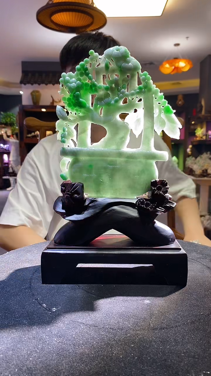 【闪购商品】定制翡翠未镶嵌03/0303/W/花篮