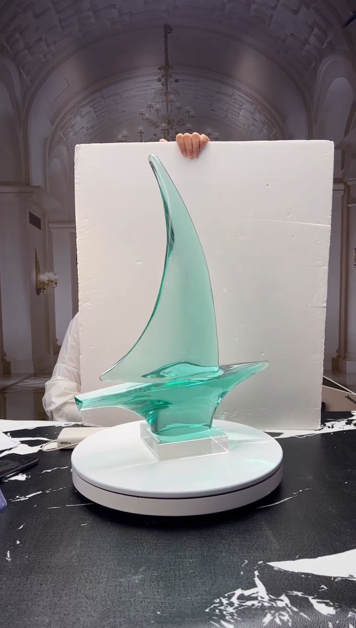 茶宠巴比特美学 湖水绿 帆船