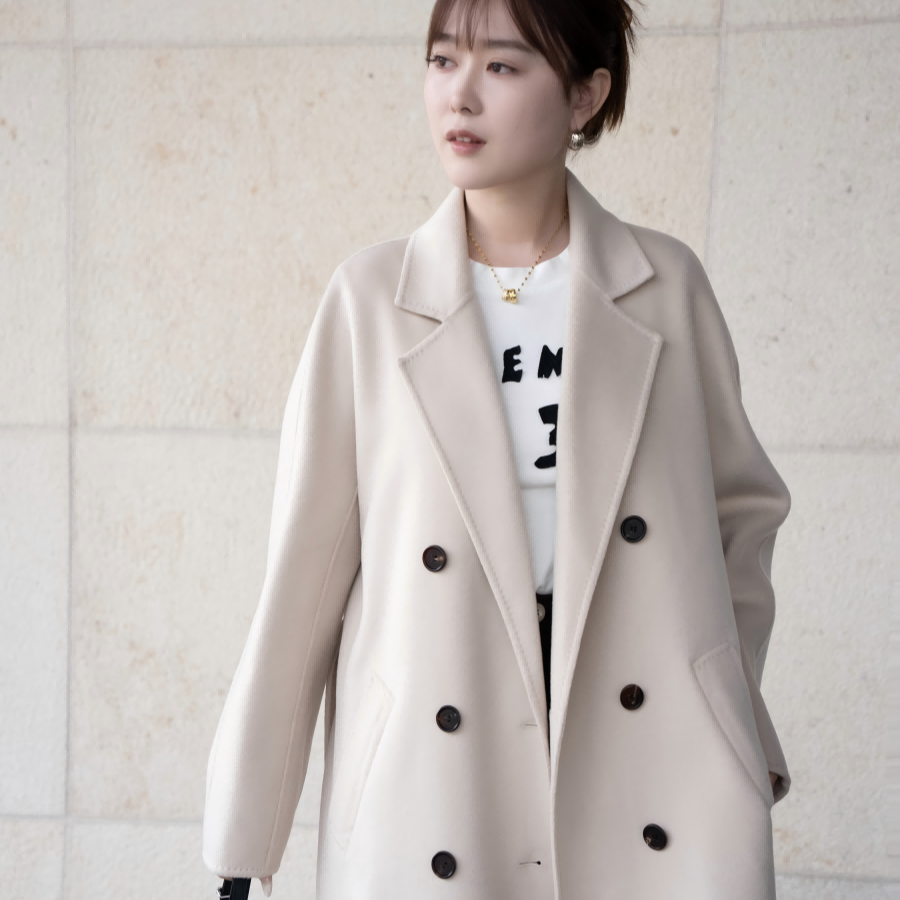 符合拍号链接毛呢中长款长款休闲风毛呢外套气质宽松女秋冬外套