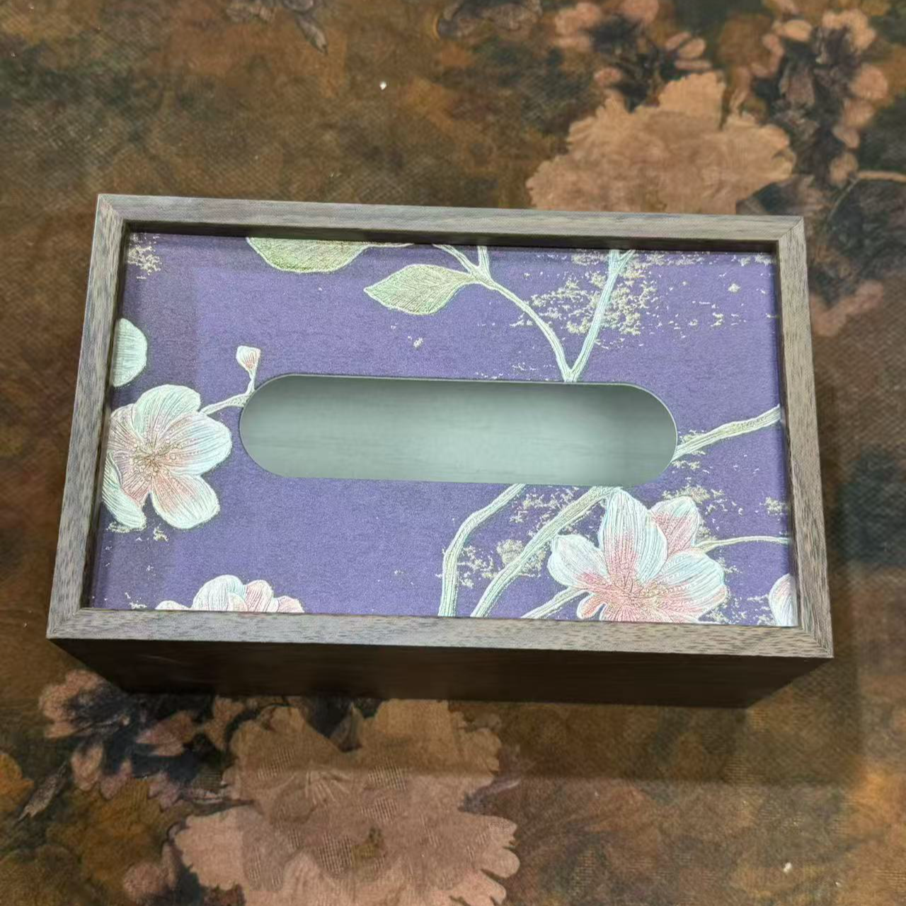 中式古典紫色纸巾盒A13819 