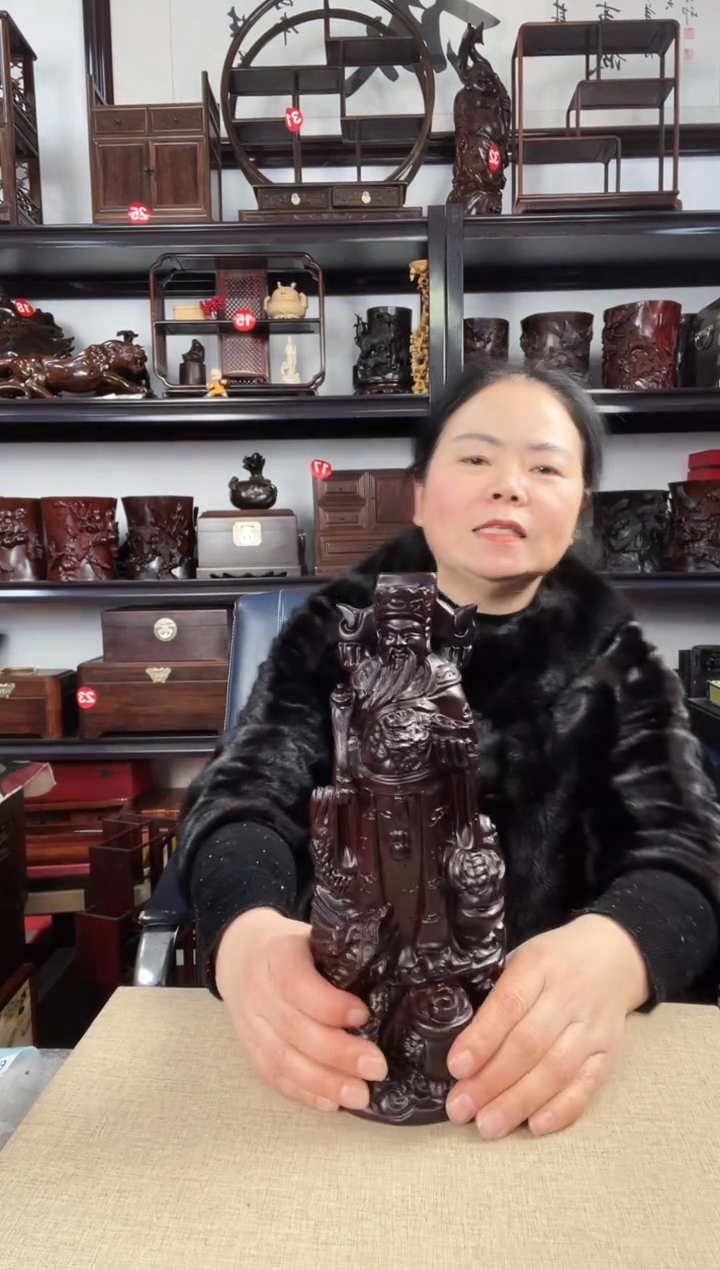 木老李红木工艺品财神爷