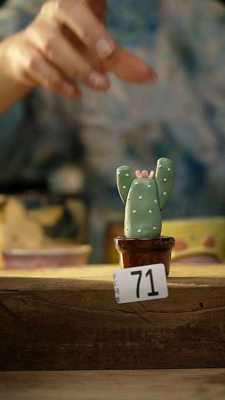 【闪购商品】瓷片新品！可爱仙人掌摆件/茶宠