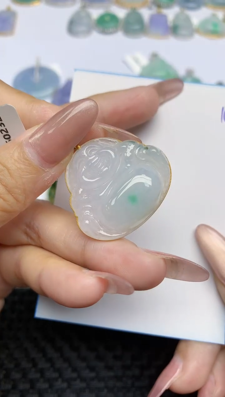 【闪购商品】翡翠颈饰18K金镶嵌天然A货翡翠 148