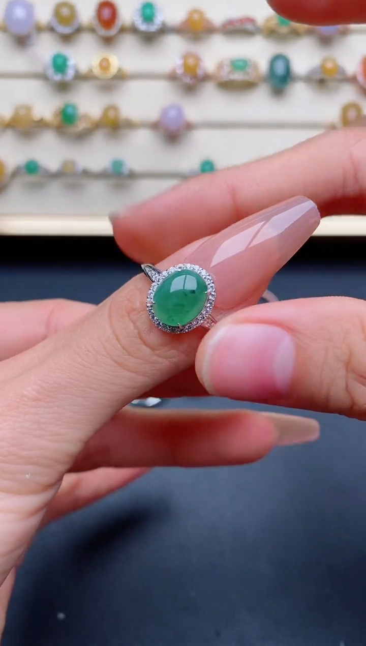 【闪购商品】翡翠戒指银S925镶嵌.............