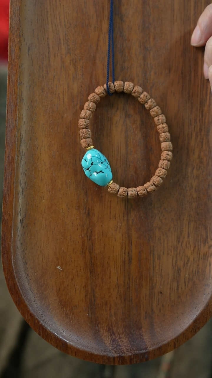 手串菩提未镶嵌石****影湖北原矿绿松石(不含绳)YXH-022