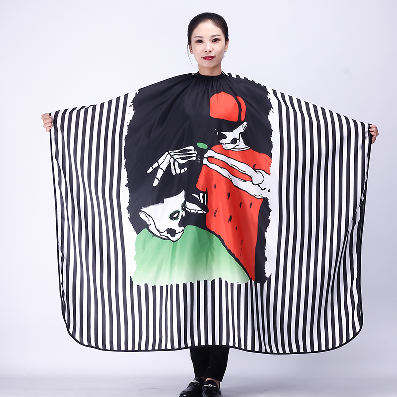 《拍一发二》剪发围布理发店专用高档剪发复古男发馆图案油头围布