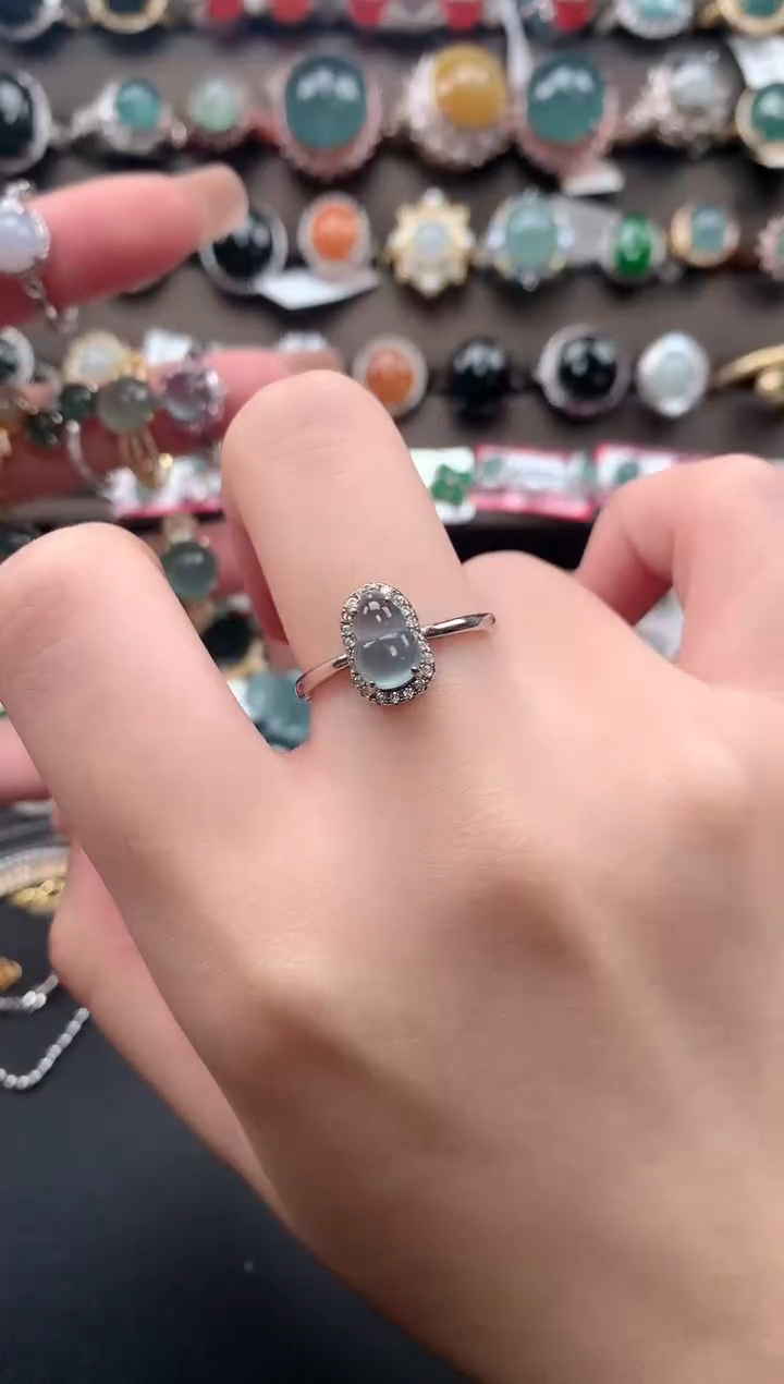 【闪购商品】翡翠戒指银S925镶嵌542141