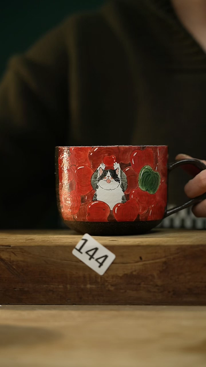 【闪购商品】瓷片新品！设计师手作款手绘 咖啡杯 紫霞