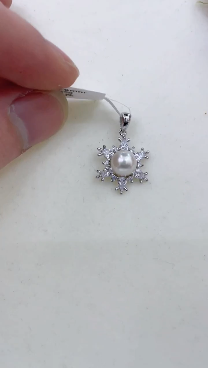 颈饰银S925镶嵌海水珍珠  