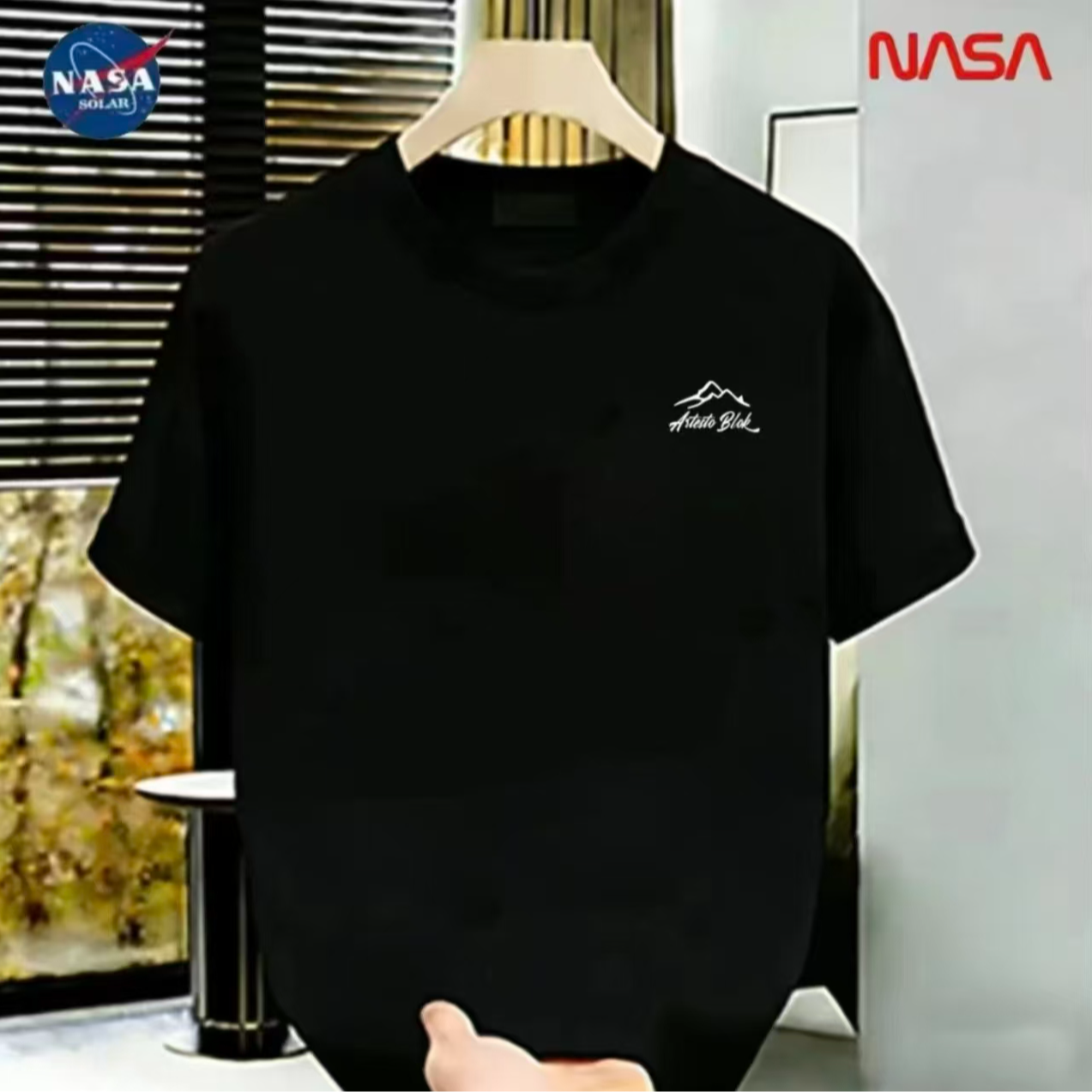 NASA联名纯棉夏季圆领短袖T恤微宽松时尚男女同款休闲百搭15