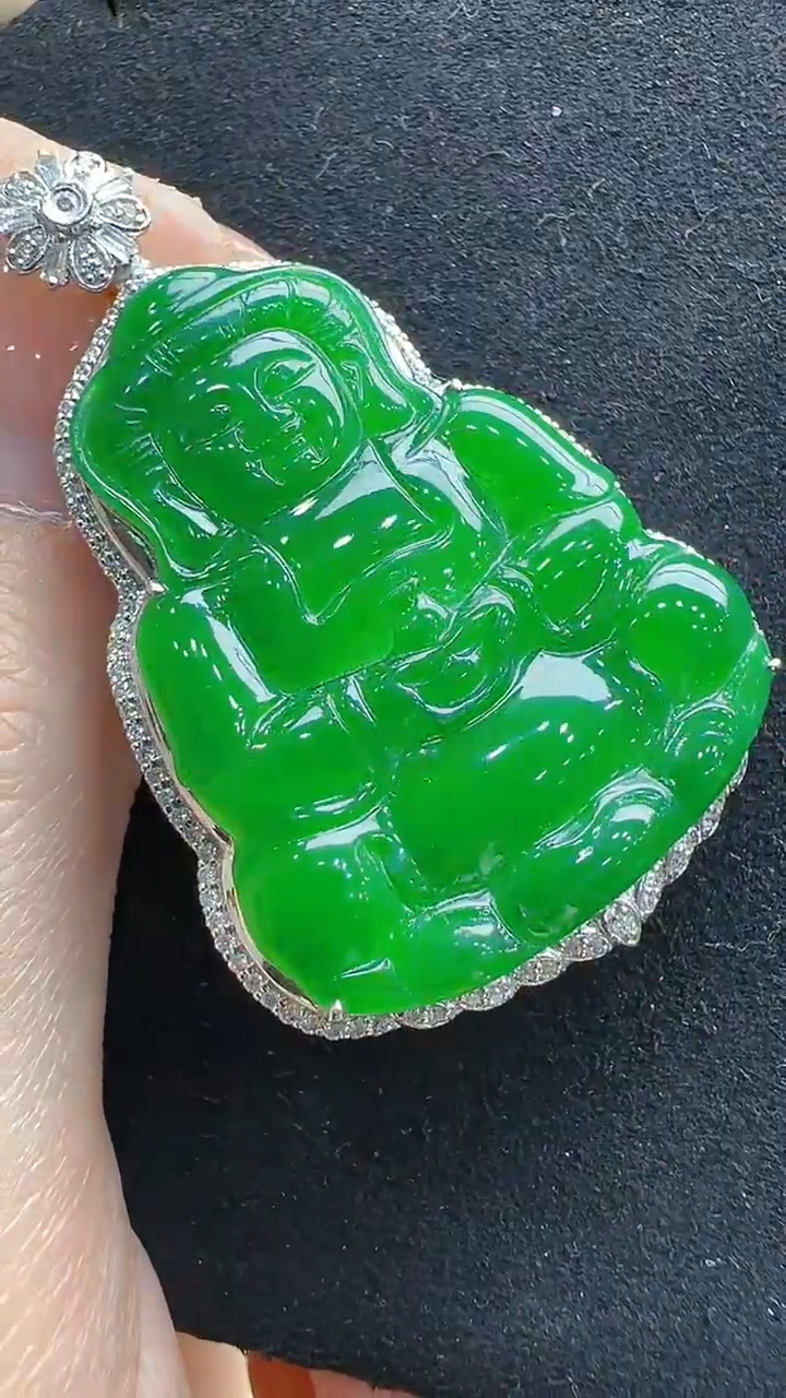 【闪购商品】翡翠吊坠(不含链)18K金镶嵌多样性发货拍一发一