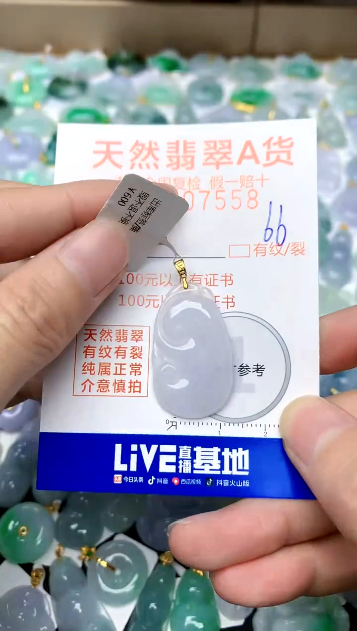 【闪购商品】翡翠颈饰18K金镶嵌66天然A货翡翠
