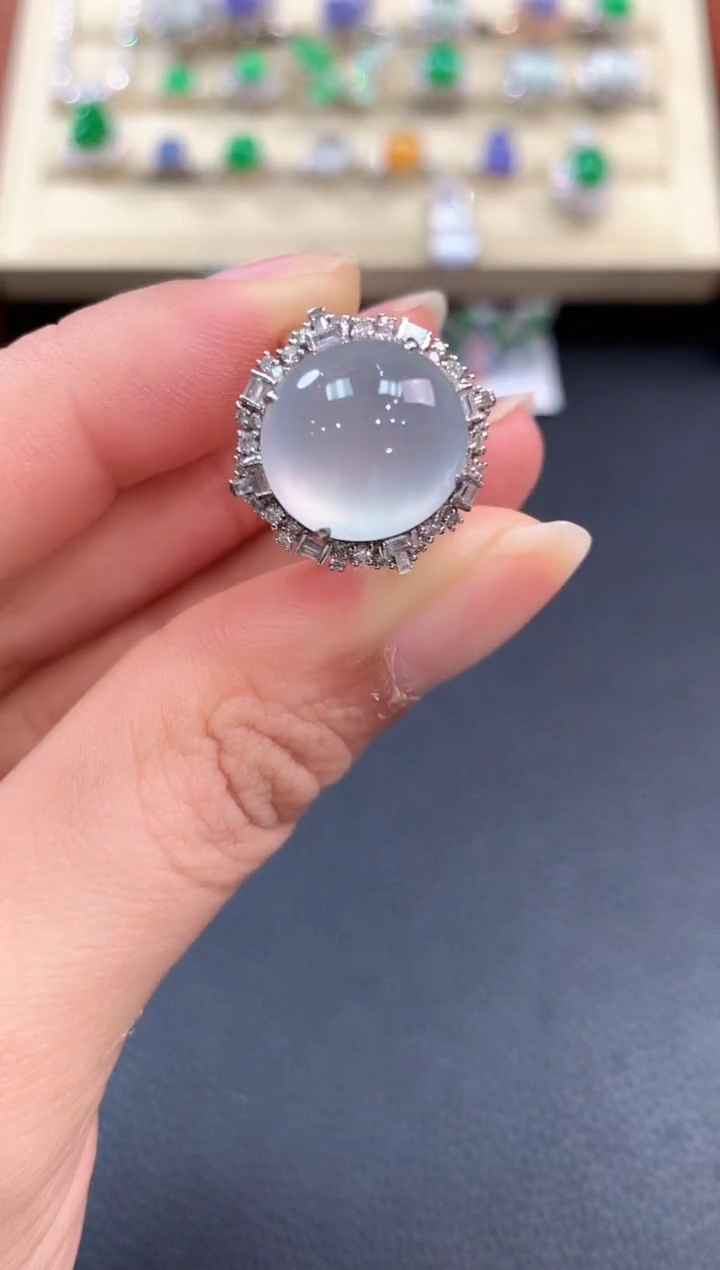 【闪购商品】翡翠戒指18K金镶嵌b203不退换