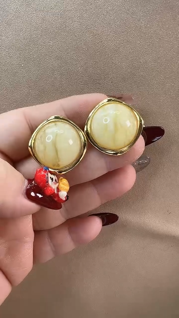 【闪购商品】琥珀耳饰未镶嵌耳环