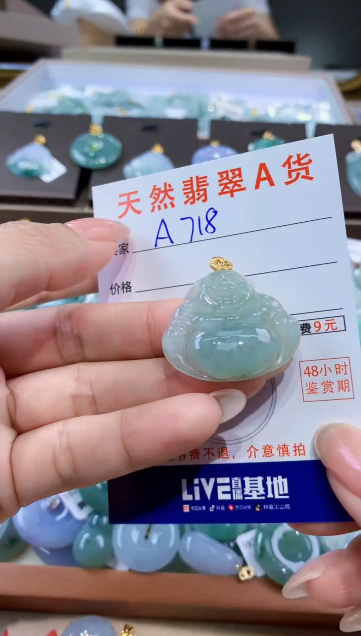 颈饰未镶嵌翡翠天然缅甸翡翠A货挂件 