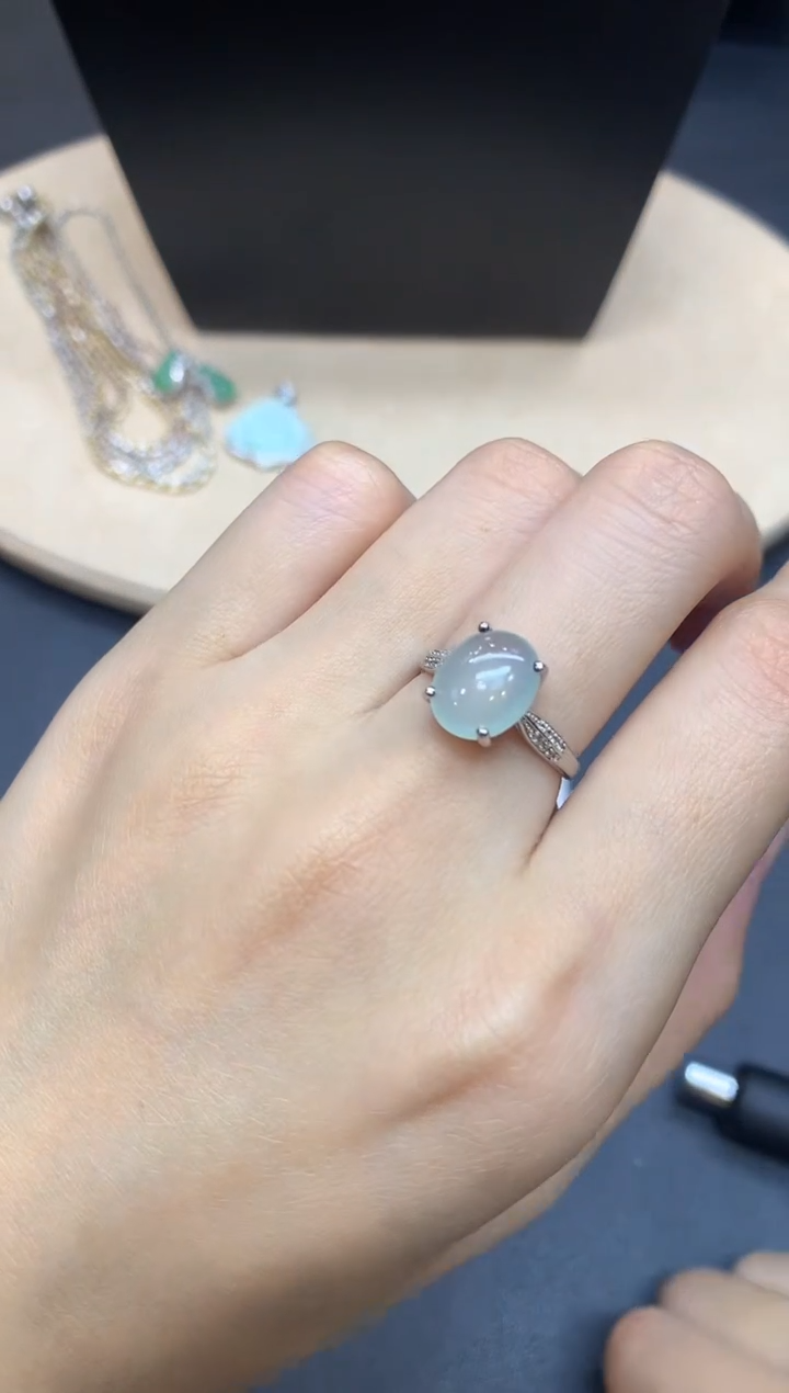 【闪购商品】翡翠戒指银S925镶嵌蛋面【无服务费】