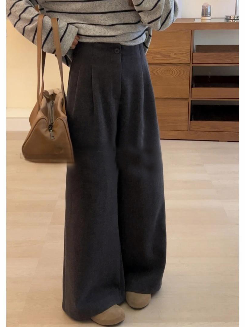 2025秋款季新款松弛慵懒风复古高腰休闲裤女气质百搭阔腿裤直筒裤