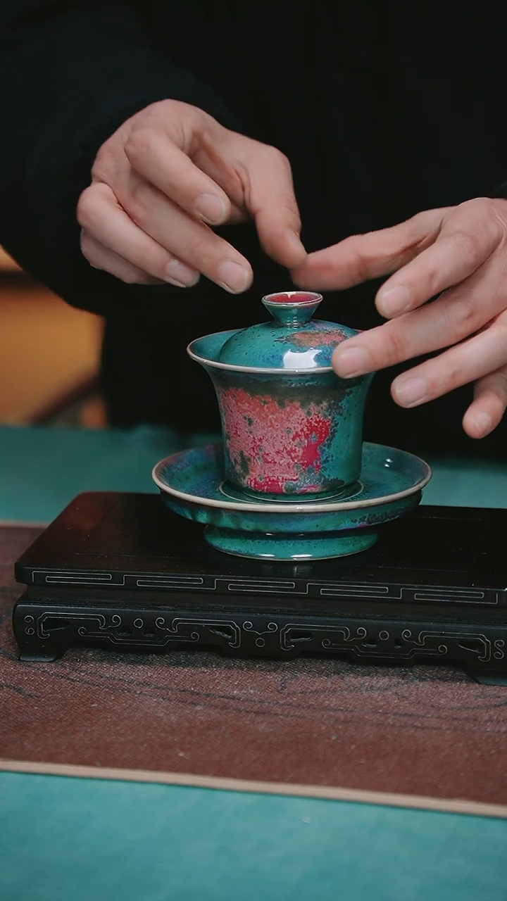 【闪购商品】197-1马蹄三才（炉钧釉窑变随机）