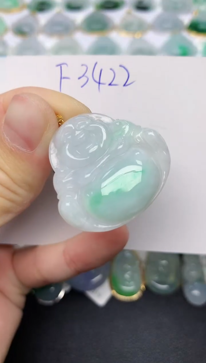 颈饰18K金镶嵌翡翠天然缅甸A货翡翠百元以上9元证书费自理