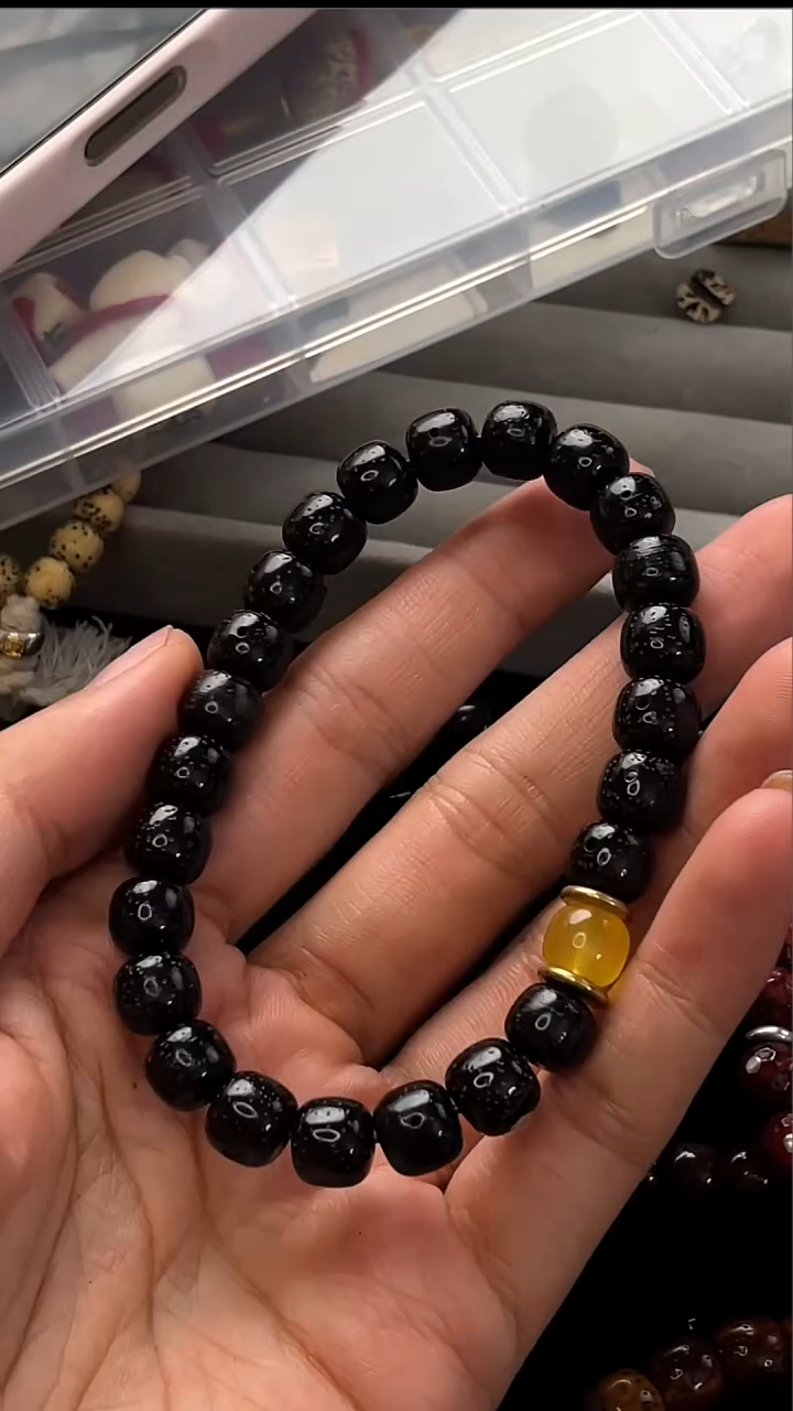 手串星月菩提精工级朱砂供桶珠ml9*8手串