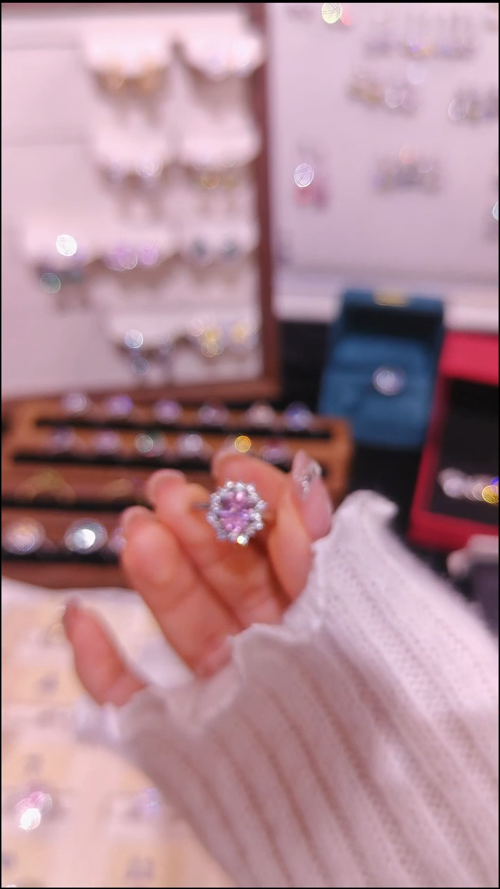 合金无粉色戒指 