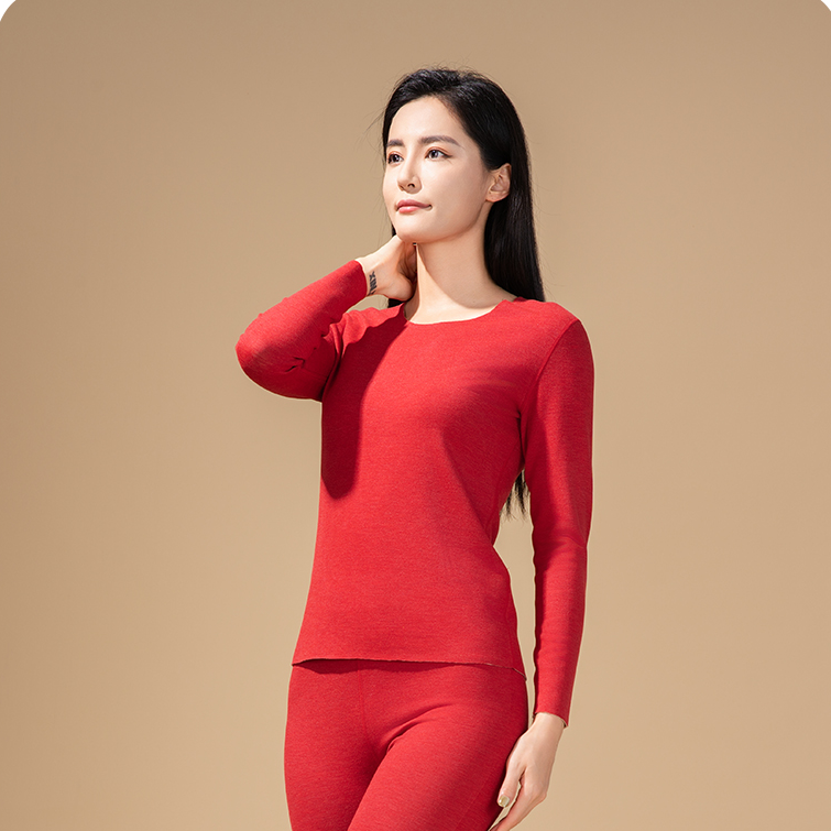 【贴心】女士羊绒蚕丝无痕保暖上衣2155