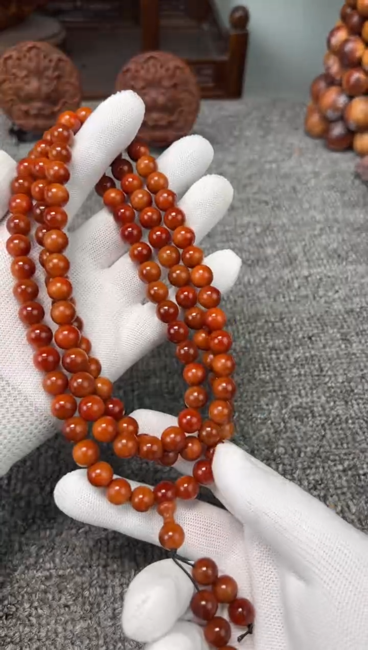 柏木（崖柏）1.0*108圆珠红泥膏 质感天花板