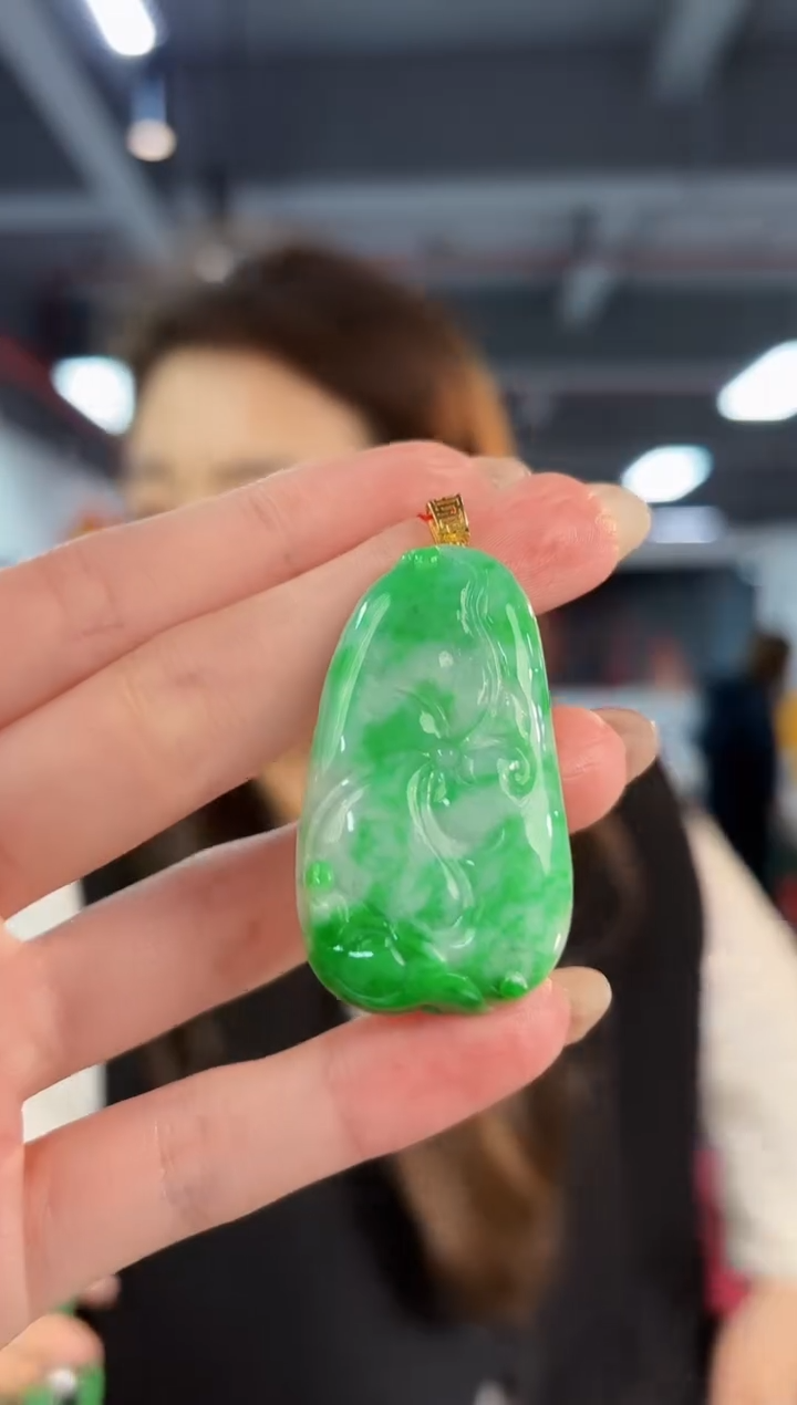 【闪购商品】翡翠颈饰18K金镶嵌缅料A货/支持复检/一件