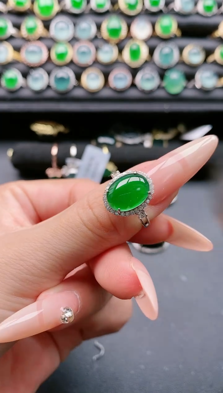 【闪购商品】翡翠戒指银S925镶嵌111111