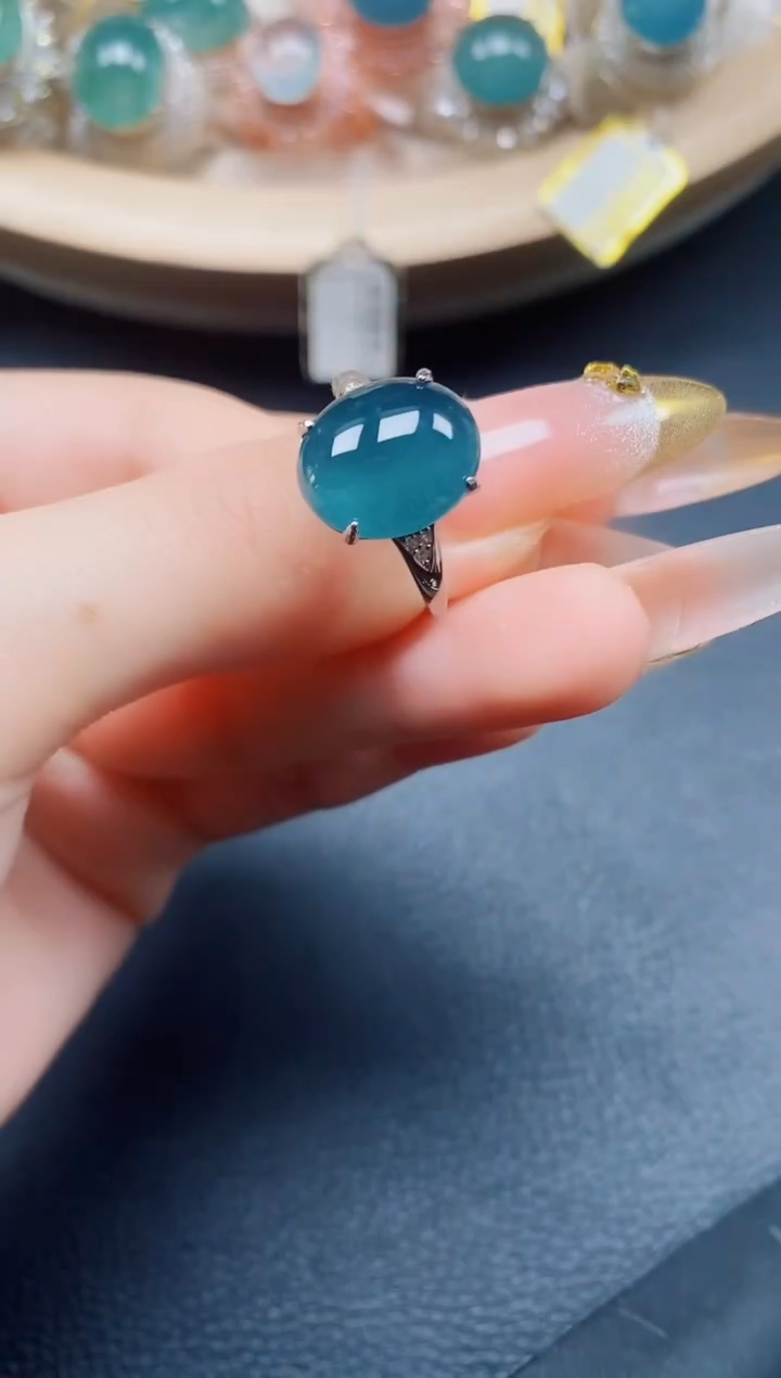 【闪购商品】翡翠戒指银S925镶嵌翡翠