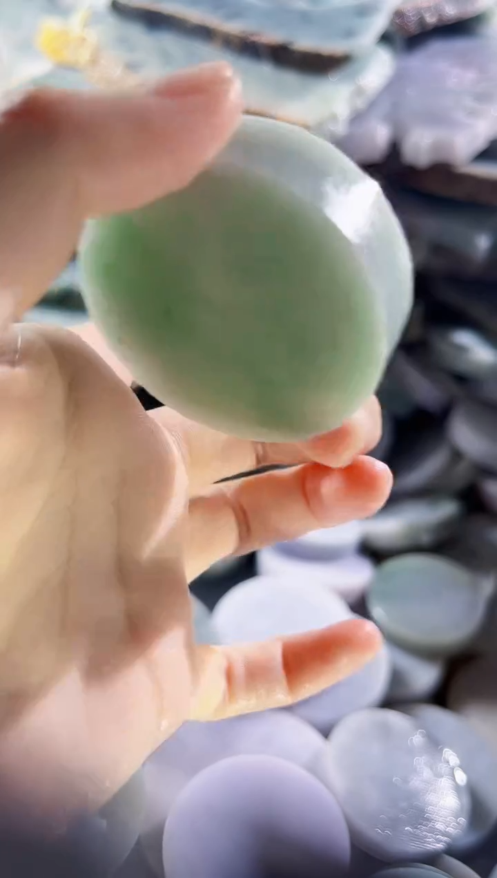 翡翠散珠缅甸翡翠A货柠1018