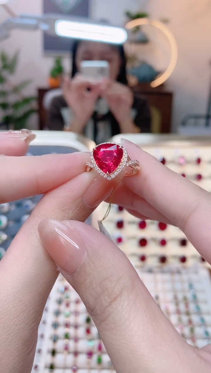 【闪购商品】碧玺18K金戒指18K金镶嵌1