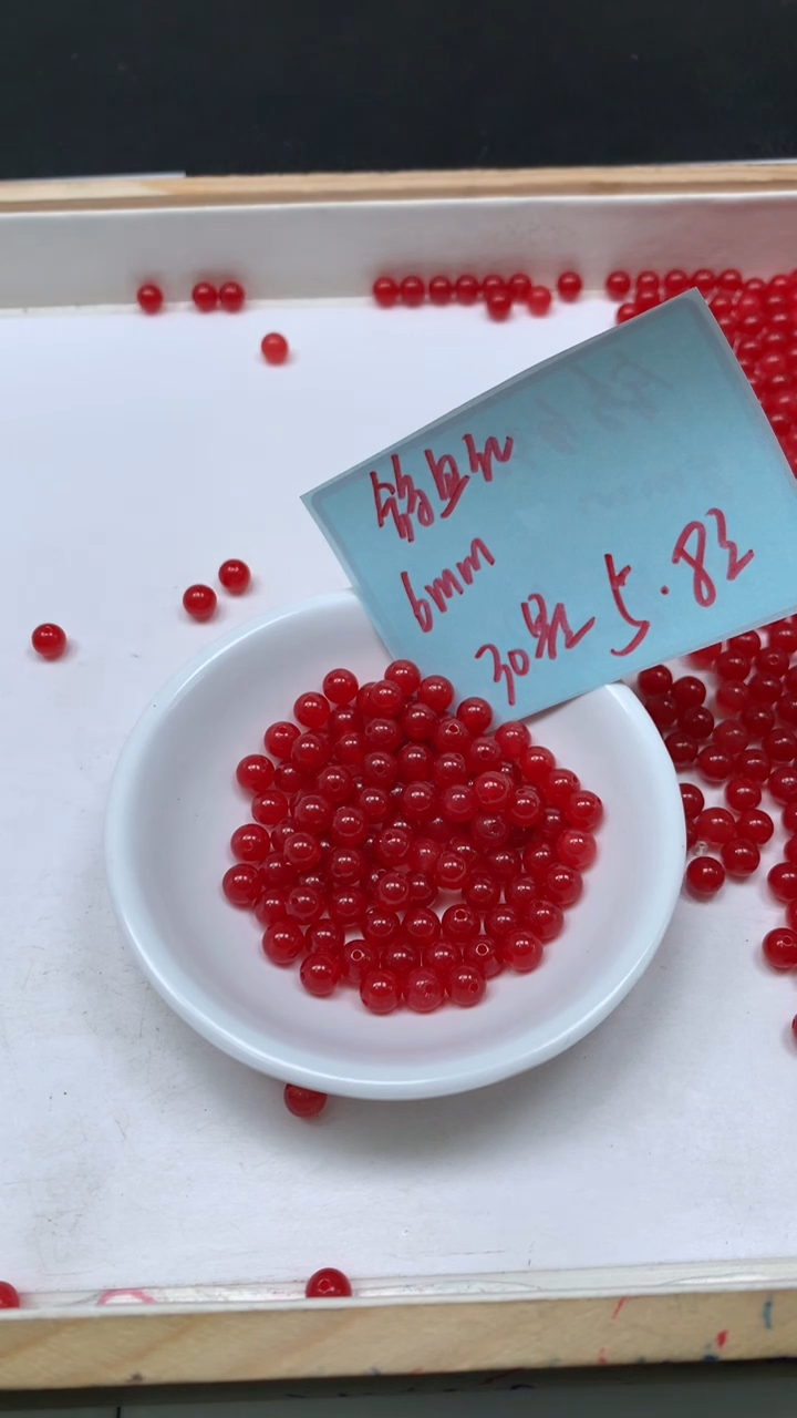 未镶嵌散珠玛瑙/玉髓C549 鸽血红6mm30个5.8元