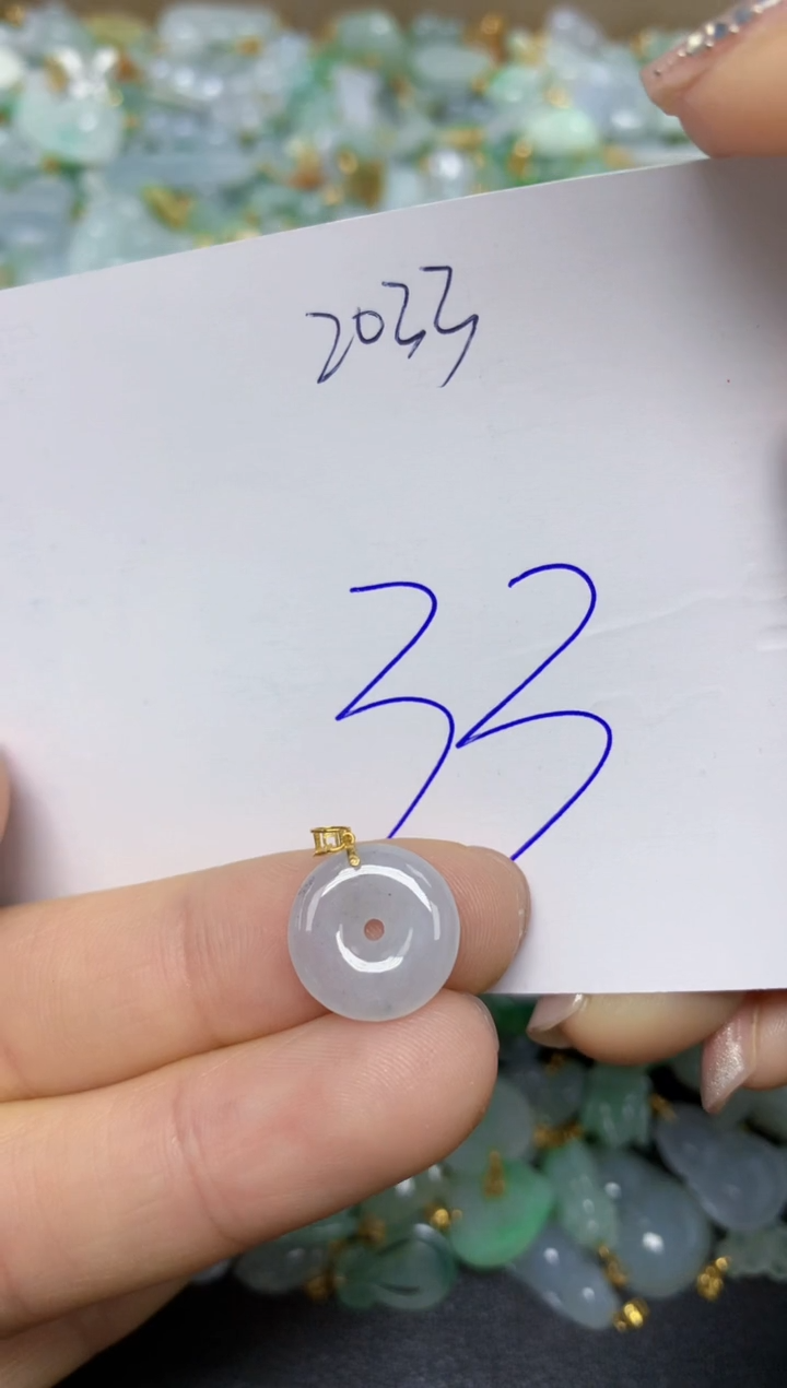 【闪购商品】翡翠挂件18K金镶嵌 天然翡翠A货