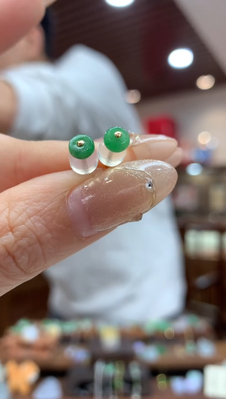 【闪购商品】翡翠耳饰18K金镶嵌耳钉多样性发货1件