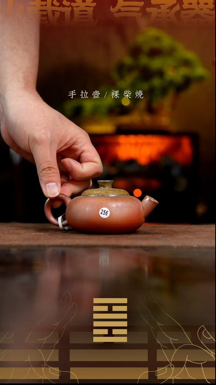 夸烧柴烧扁柿壶256