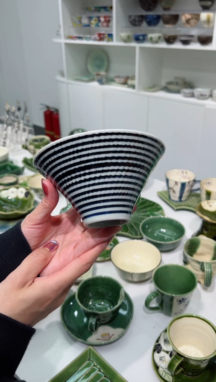 【闪购商品】瓷片蓝驹斗笠碗（中）