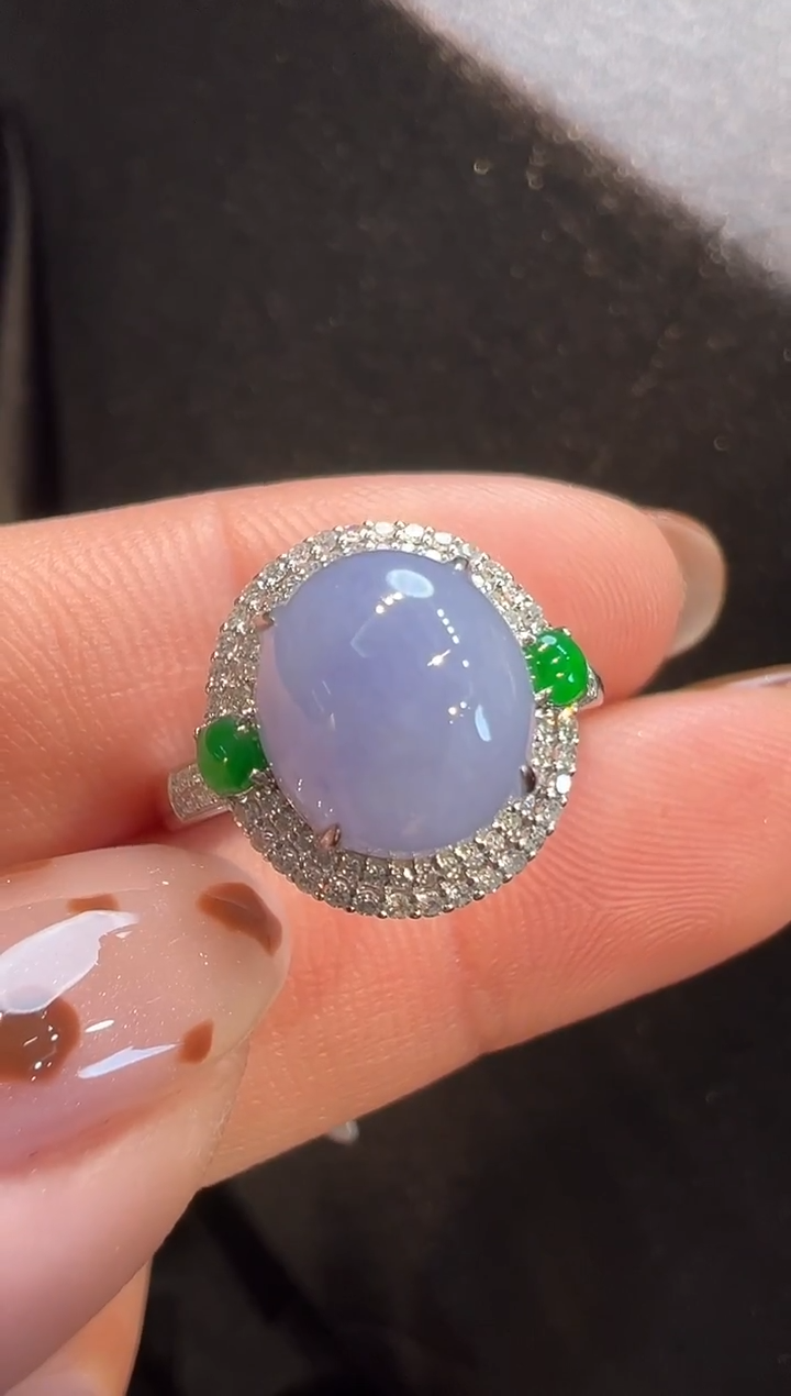 18K金镶嵌戒指翡翠AL6