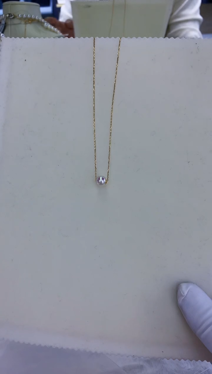 18K金镶嵌饰品海水珍珠7-8路路通不含金链