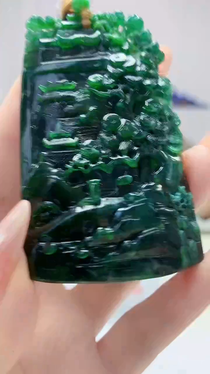 【闪购商品】定制翡翠未镶嵌1502DD-毛货挂件44