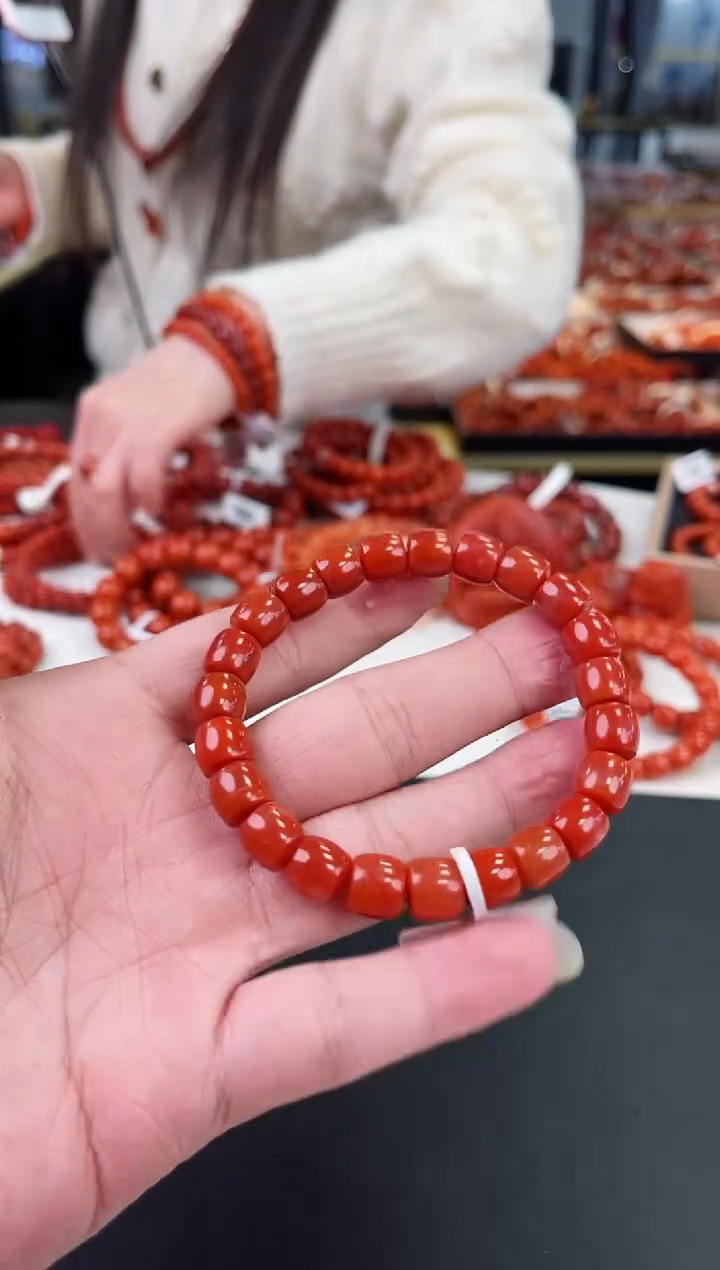 【闪购商品】南红玛瑙瓦西直切手串9+未镶嵌一个/条